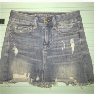 American Eagle denim high rise mini skirt